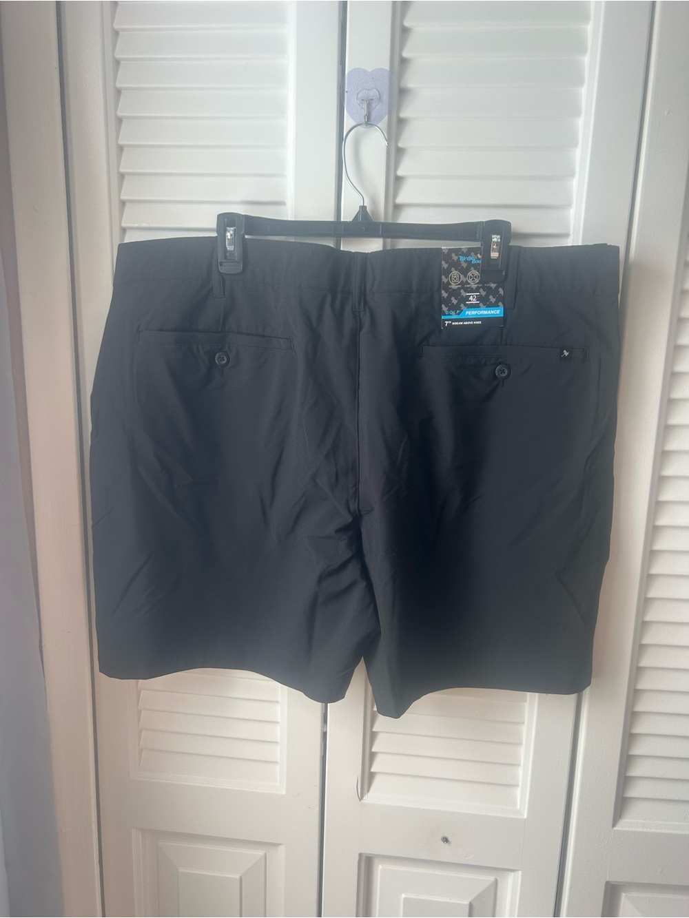 Men's Black Flat Front Shorts - Comfortable Everyday Style - Picture 2 of 5